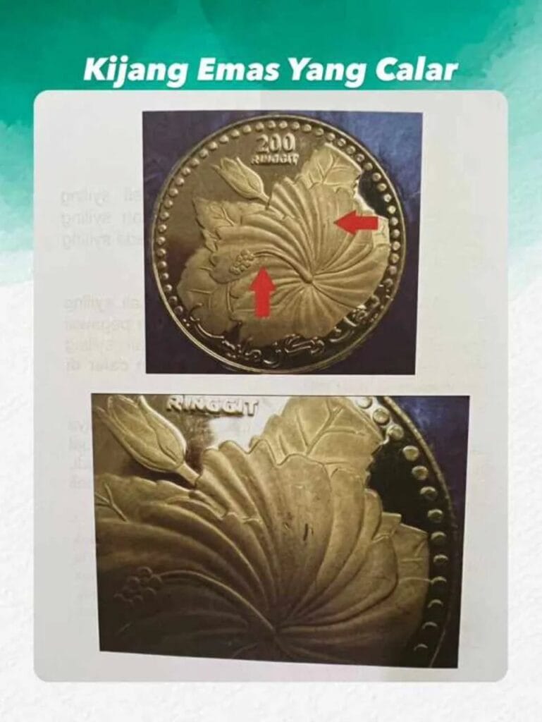 Damaged Kijang Emas Coin