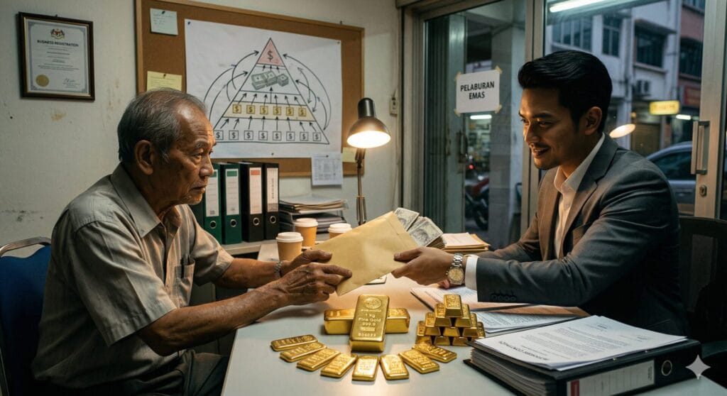 Skim Cepat Kaya Emas: 5 Tanda Anda Ditipu 1 (Gold Get-Rich-Quick Schemes) Skim Cepat Kaya Emas: The Promise of Fixed, Lucrative Monthly Returns or 'Grants'