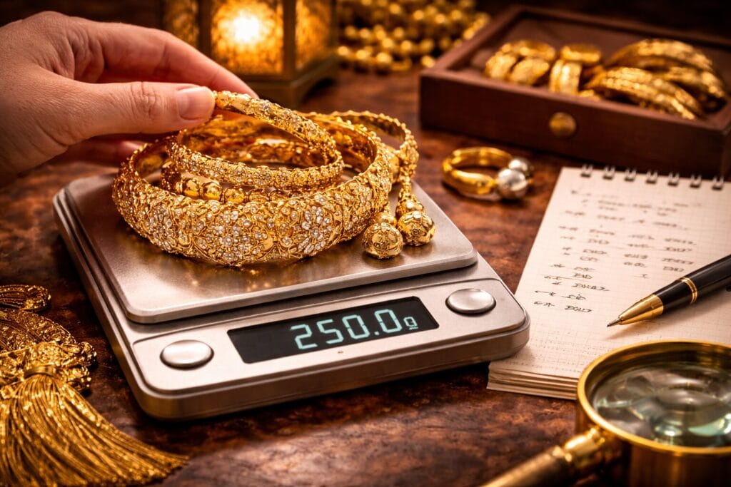 Panduan Zakat Emas Simpanan dan Perhiasan 2025 3 How to Calculate Gold Zakat (Zakat Emas) on Jewellery (Worn Items)