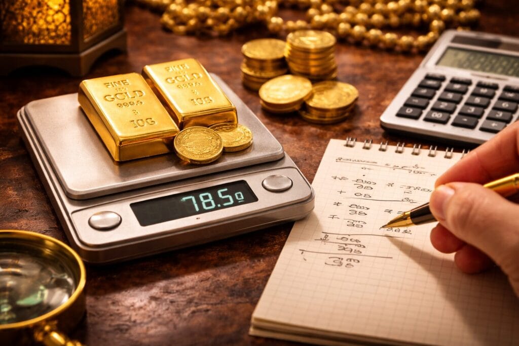 Panduan Zakat Emas Simpanan dan Perhiasan 2025 2 How to Calculate Gold Zakat Zakat Emas on Savings Bars Dinars Coins