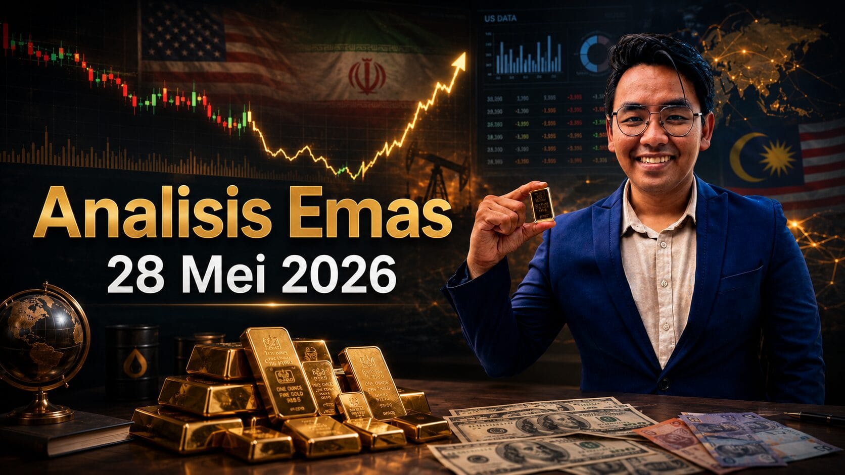 Sifu Gold - Portal Emas Untuk Pelabur Bijak 17 Analisis Emas Hari Ini oleh Sifu Gold 28 Mei 2026 — Emas Pulih Selepas Jatuh Data AS Dan Risiko Geopolitik Jadi Tumpuan