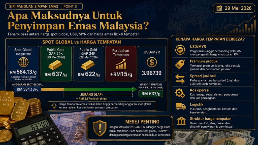 Analisis Emas Hari Ini oleh Sifu Gold: 29 Mei 2026 — Harapan US-Iran Redakan USD Dan Yield, Harga Emas Naik Semula 3 What Does This Mean For Malaysian Gold Savers 29 May 2026 2